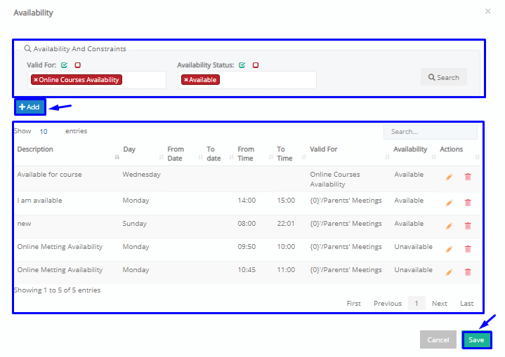 How can a Teacher, set his/ her Availability for meetings? Is there a ...